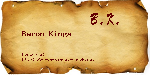 Baron Kinga névjegykártya