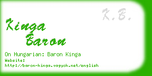 kinga baron business card